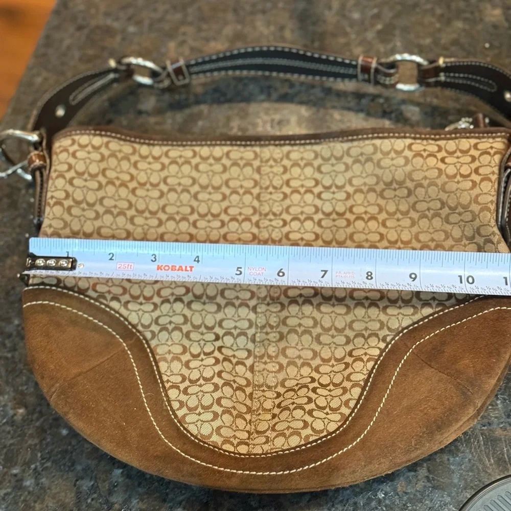 Coach Small Mini C Signature and Suede SoHo Hobo Bag